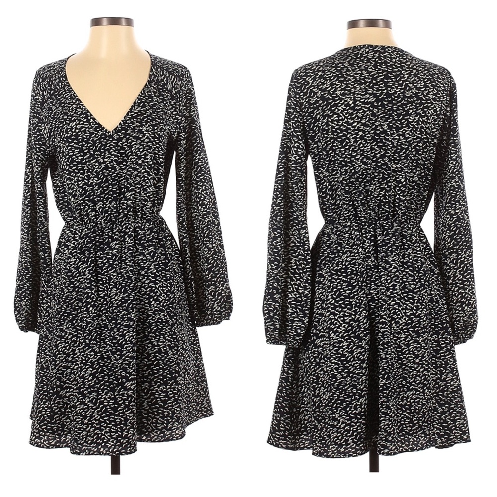 COLLECTIVE CONCEPTS Long Sleeved, V neck Black Dress